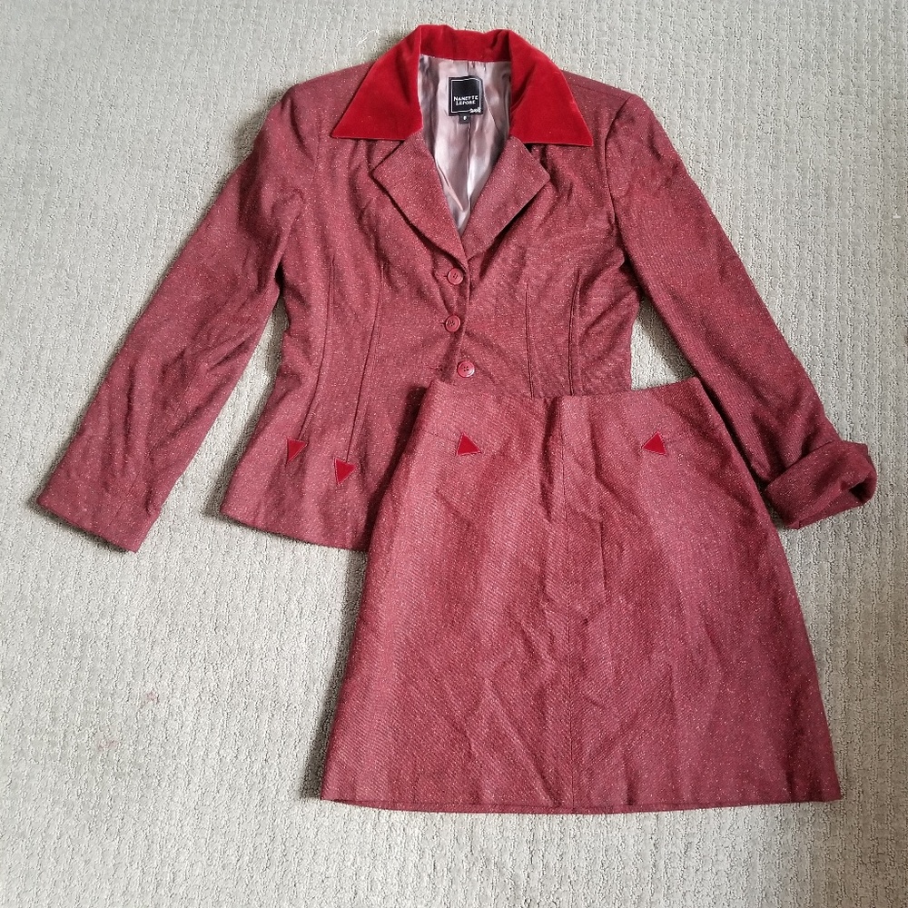 Vtg Nanette Lepore Blazer & Skirt Set